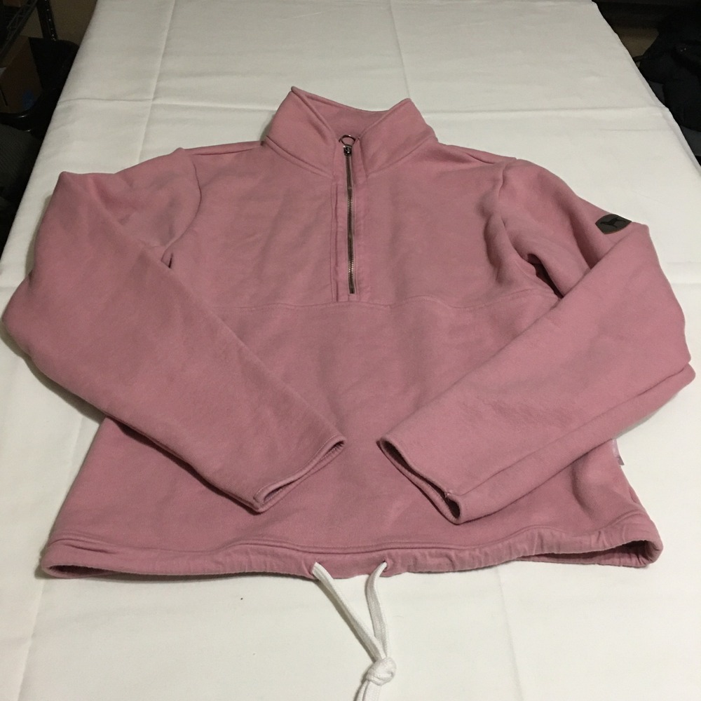 The Black Dog Pullover Womens Large Pink Quarter Zip Sweatshirt Fleece